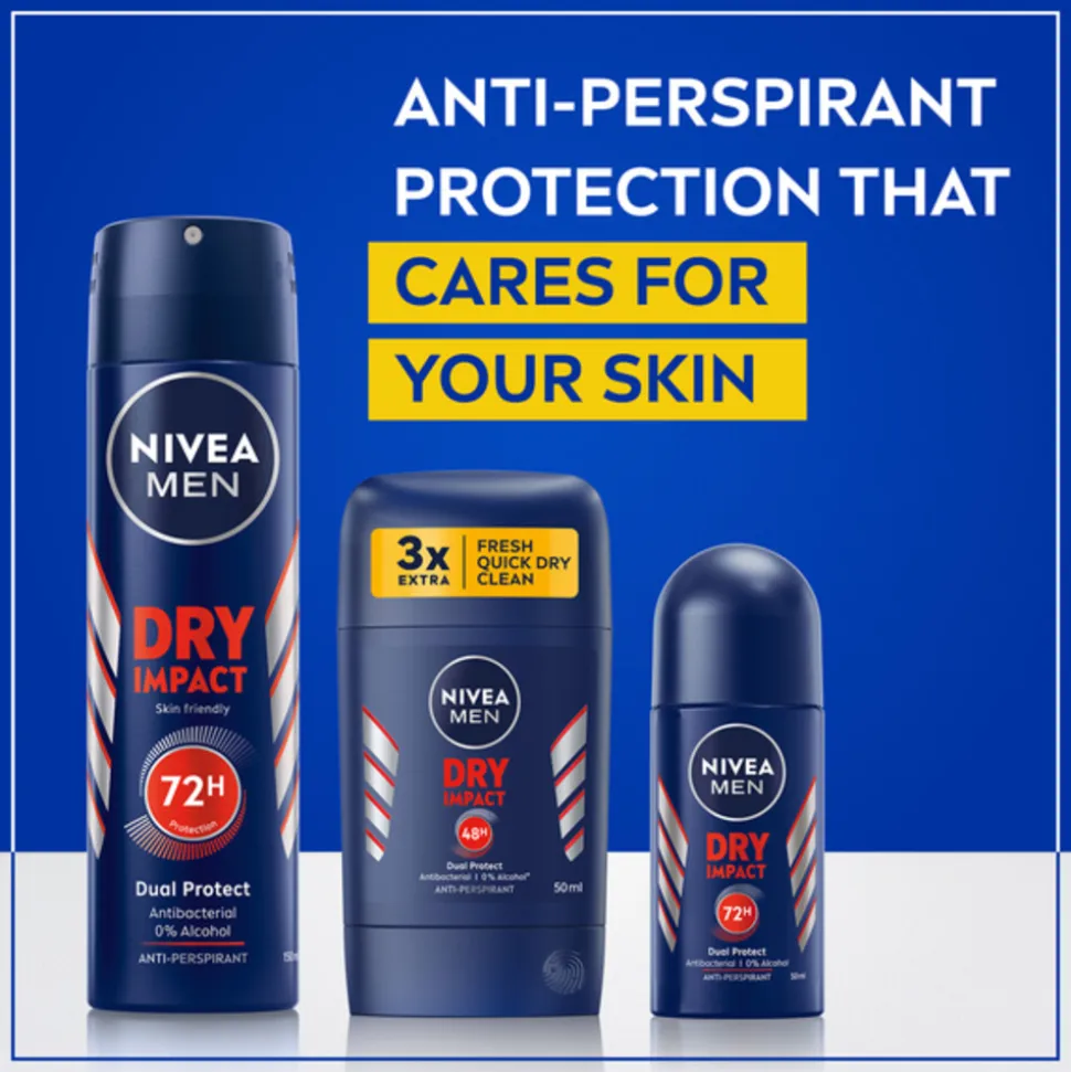 5x NIVEA Men Deodorent Stick Dry Impact 50 ml