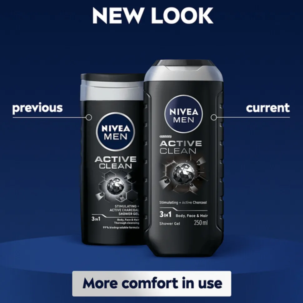 6x NIVEA Men Douchegel Active Clean 250 ml