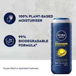6x NIVEA Men Douchegel Power Refresh 250 ml