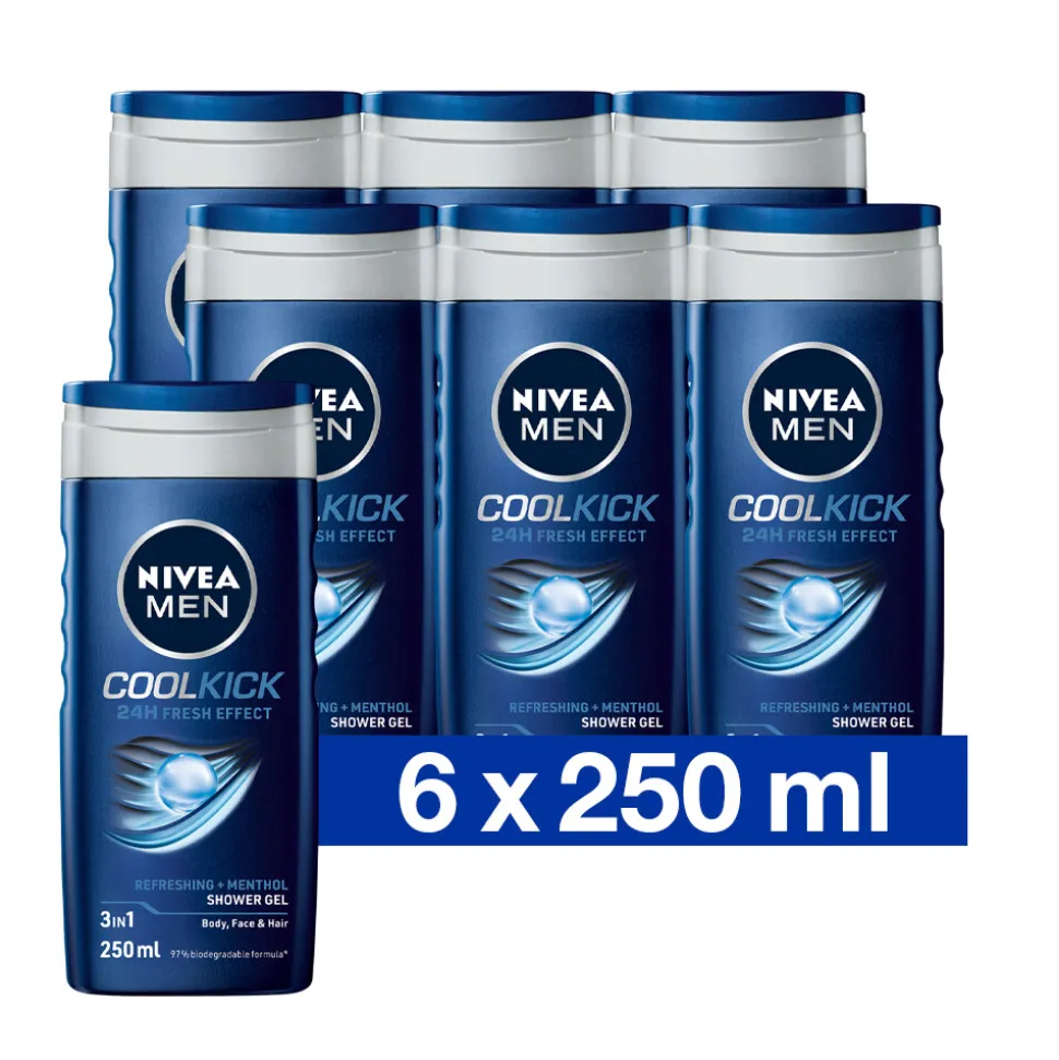 6x NIVEA Men Douchegel Protect & Care 250 ml