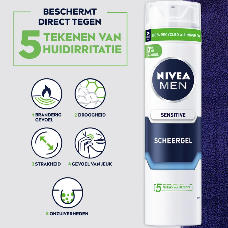 6x NIVEA Men Scheergel Sensitive 200 ml