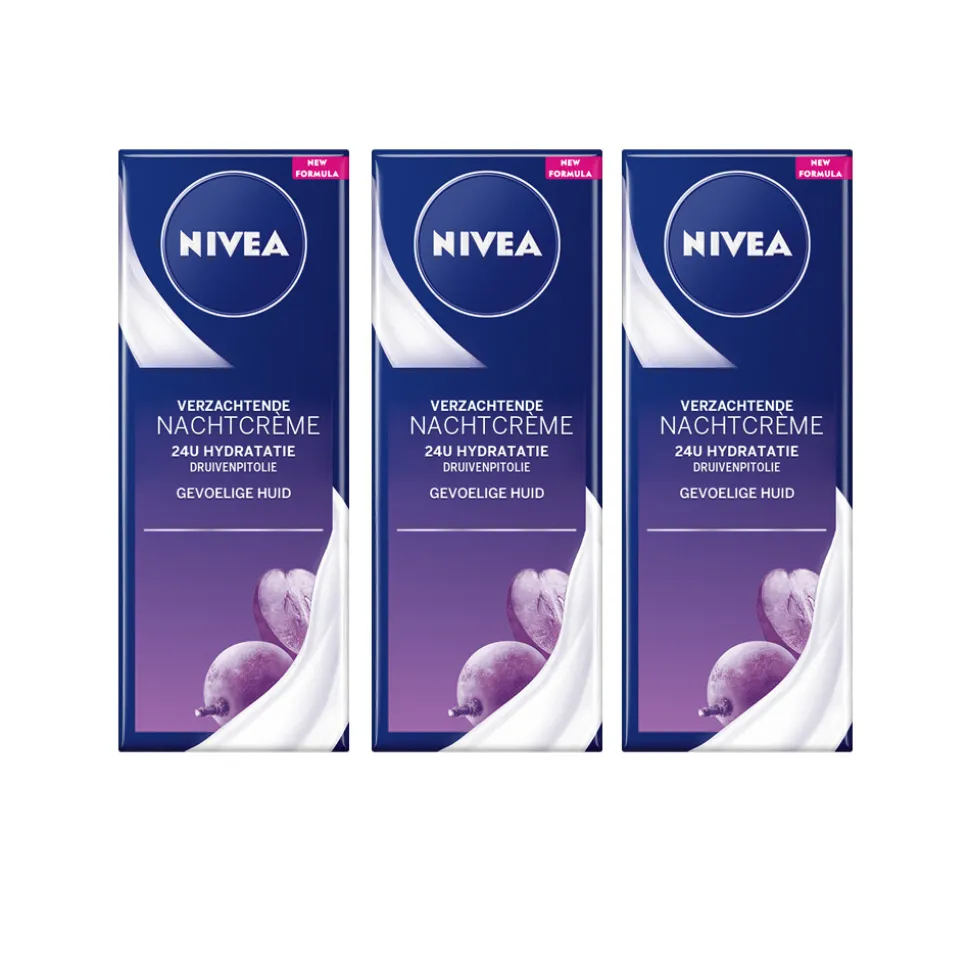 3x NIVEA Nachtcrème Verzachtend 50 ml
