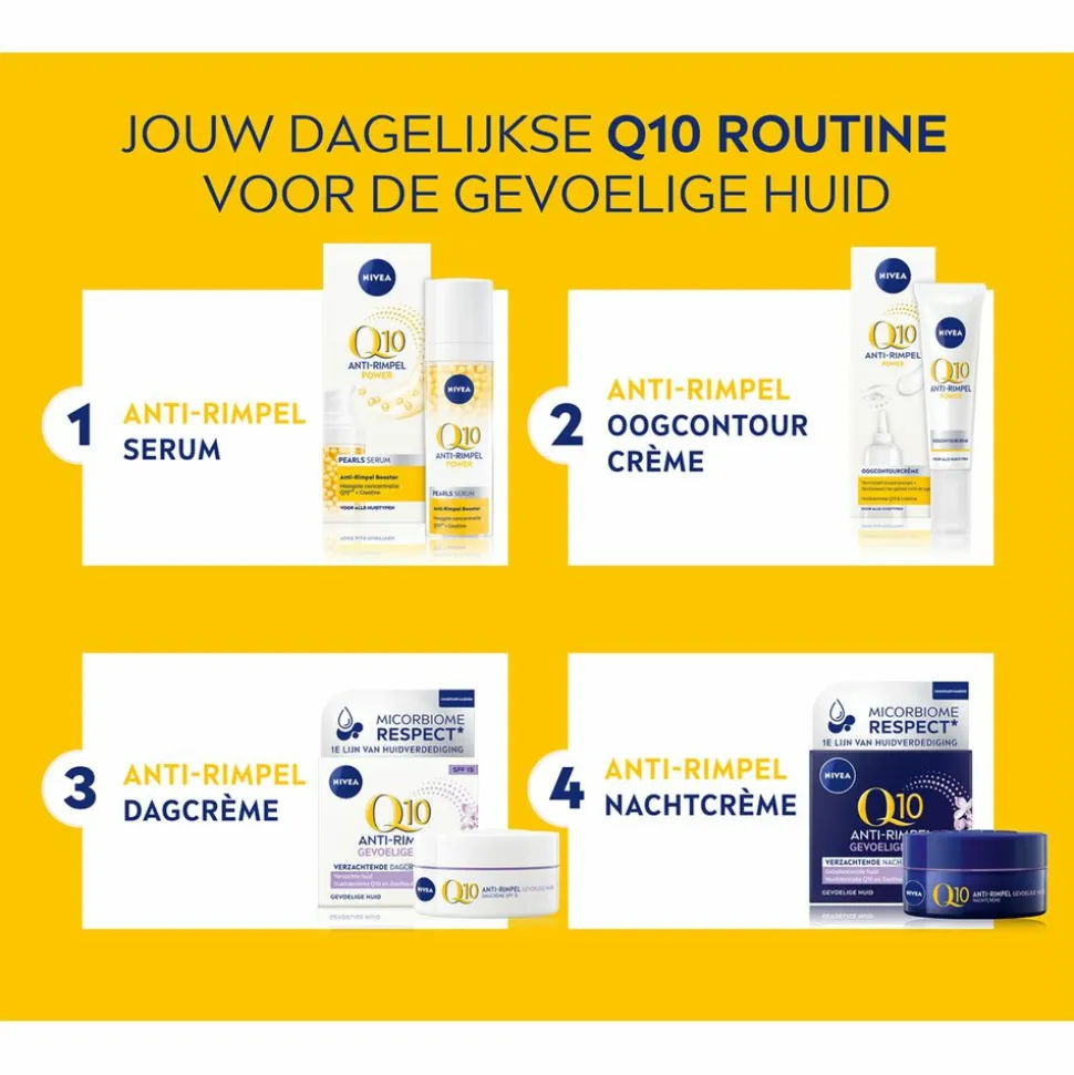 3x NIVEA Q10 Dagcrème Anti-Rimpel Gevoelige Huid SPF 15 50 ml