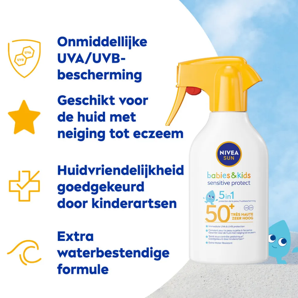 6x NIVEA Sun Babies & Kids Sensitive Protect Zonnespray SPF 50+ 270 ml