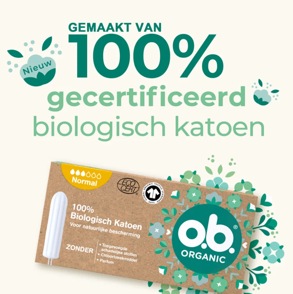 3x OB Organic Cotton Normaal 16 stuks