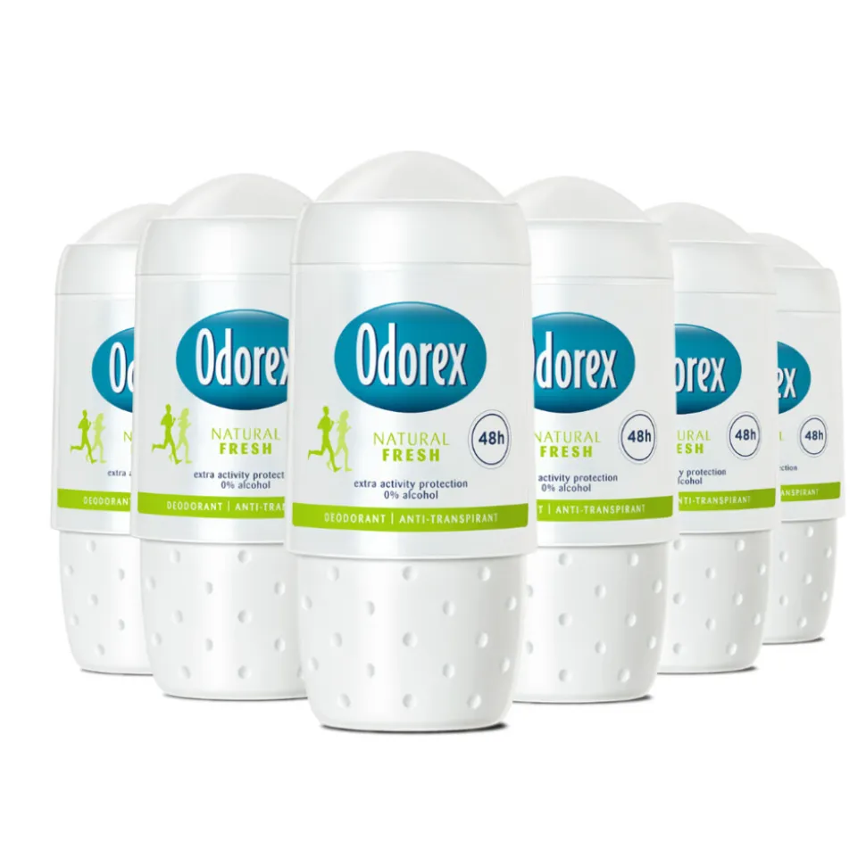 6x Odorex Deodorant Roller Natural Fresh 50 ml