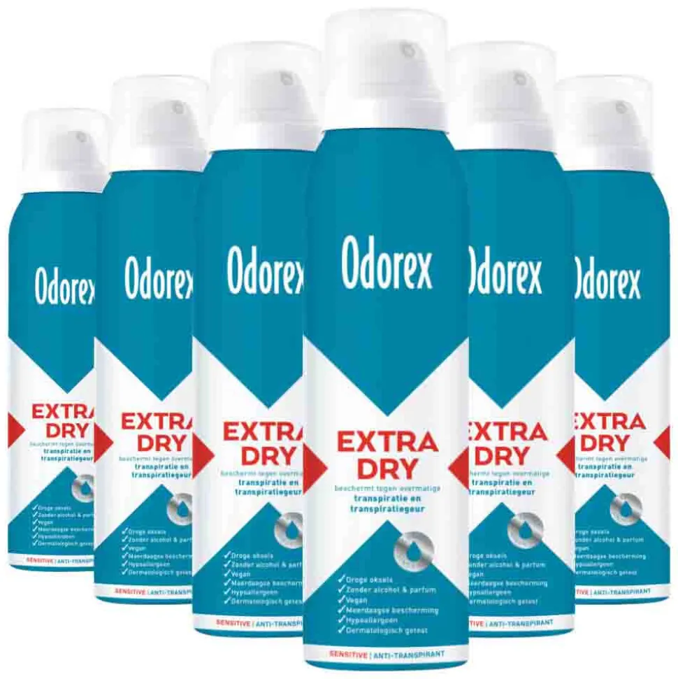 6x Odorex Extra Dry Antitranspirant Spray Sensitive 150 ml