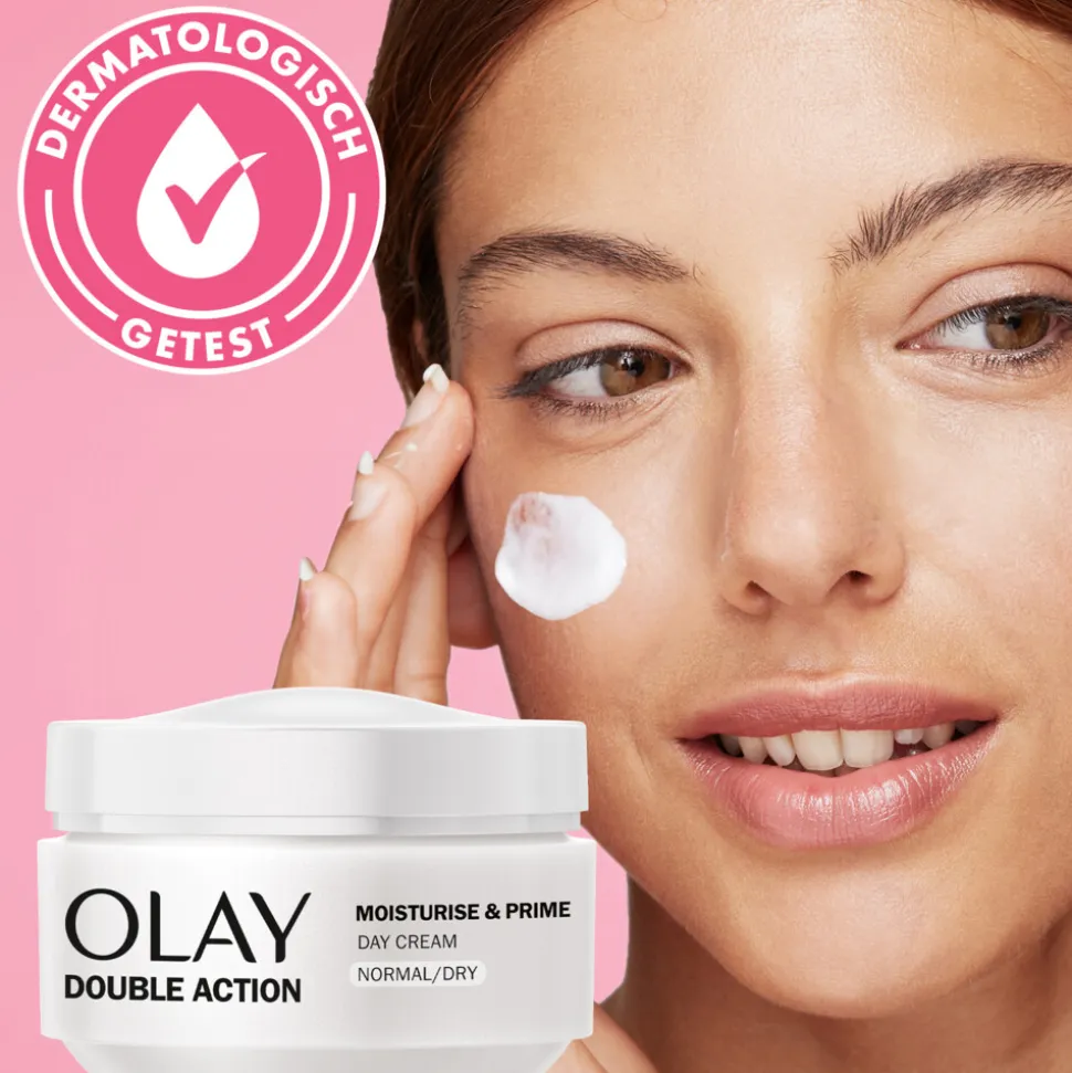 4x Olay Double Action Hydraterende Dagcrème en Primer 50 ml