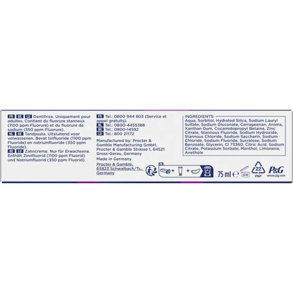 12x Oral-B Tandpasta Professional Bescherming Gevoelige Tanden 75 ml