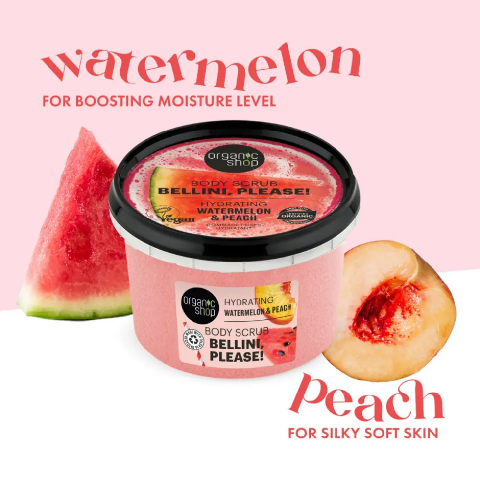 6x Organic Shop Body Scrub Watermelon & Peach 250 ml