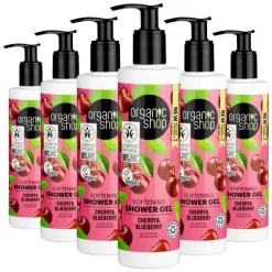 6x Organic Shop Douchegel Cherry and Blueberry 280 ml