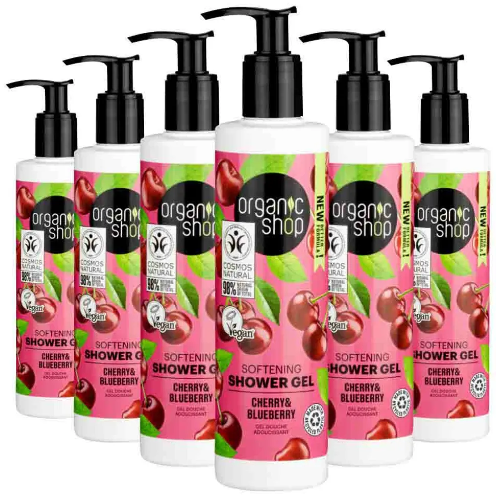 6x Organic Shop Douchegel Cherry and Blueberry 280 ml