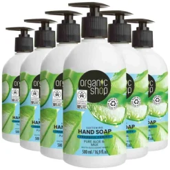 6x Organic Shop Handzeep Aloe and Milk 500 ml