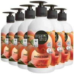 6x Organic Shop Handzeep Rose & Peach 500 ml