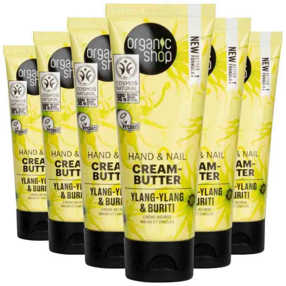 6x Organic Shop Ylang-ylang and Buriti Hand & Nagelcrème 75 ml