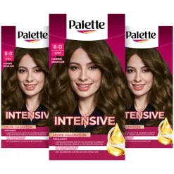 3x Palette Intensive Oil-Care Color Haarkleuring 600 Lichtbruin