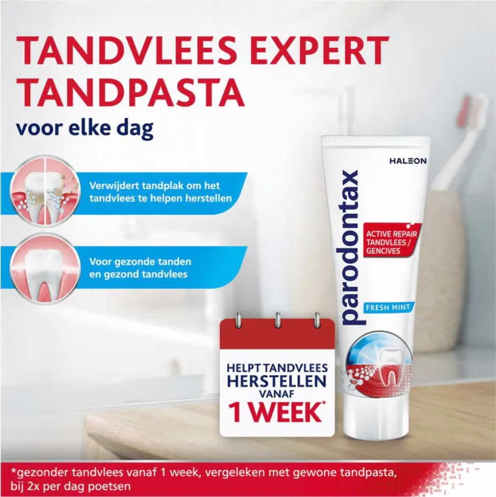 6x Parodontax Tandpasta Active Repair Tandvlees Fresh Mint 75 ml