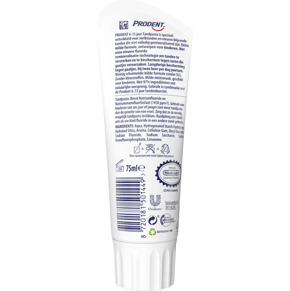 12x Prodent Tandpasta Super Mario 6-13 jaar 75 ml