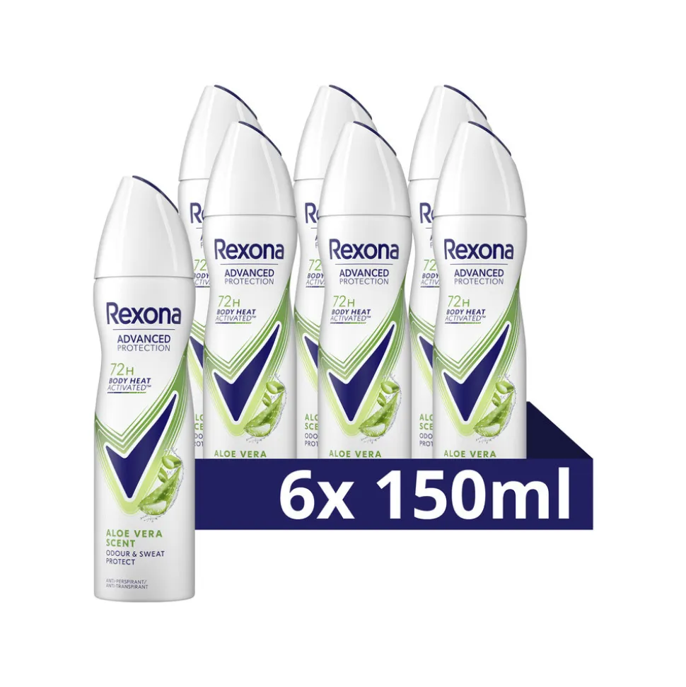 6x Rexona Deodorant Spray Advanced Protection Aloë Vera 150 ml