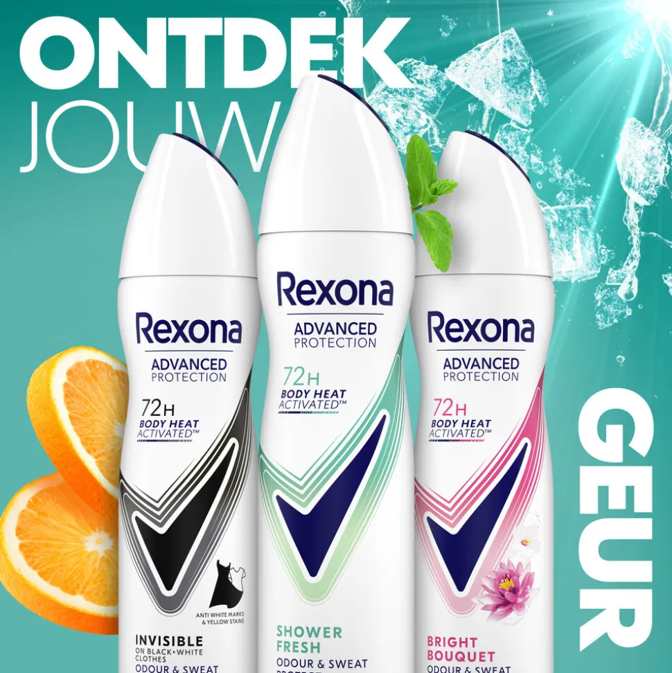 6x Rexona Deodorant Spray Advanced Protection Shower Fresh 150 ml