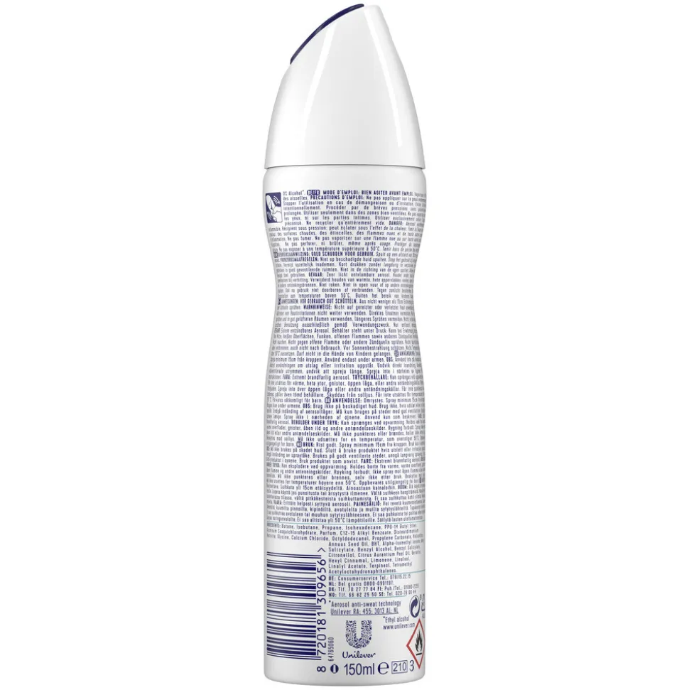 6x Rexona Deodorant Spray Advanced Protection Invisible Aqua 150 ml