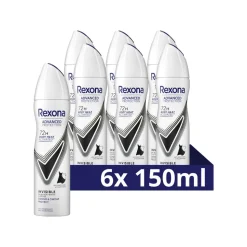 6x Rexona Deodorant Spray Advanced Protection Invisible 150 ml
