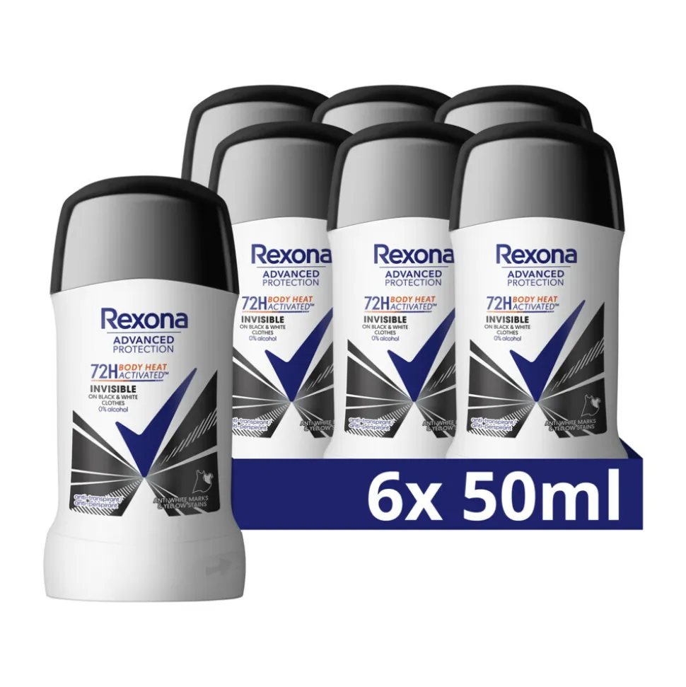 6x Rexona Deodorant Stick Invisible 50 ml