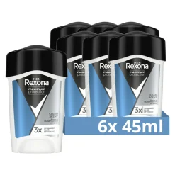 6x Rexona Men Deodorant Roller Maximum Protection Clean Scent 45 ml