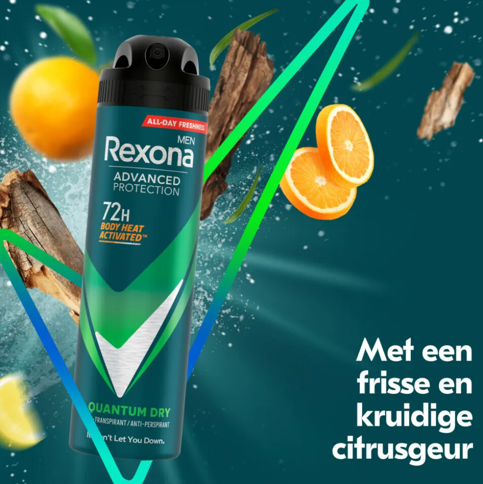 6x Rexona Men Deodorant Spray Advanced Protection Quantum Dry 150 ml