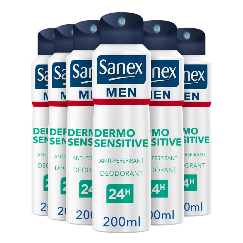6x Sanex Deodorant Spray Men Sensitive 200 ml