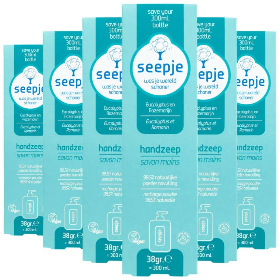 6x Seepje Handzeep Navulling Eucalyptus en Rozemarijn 38 gr