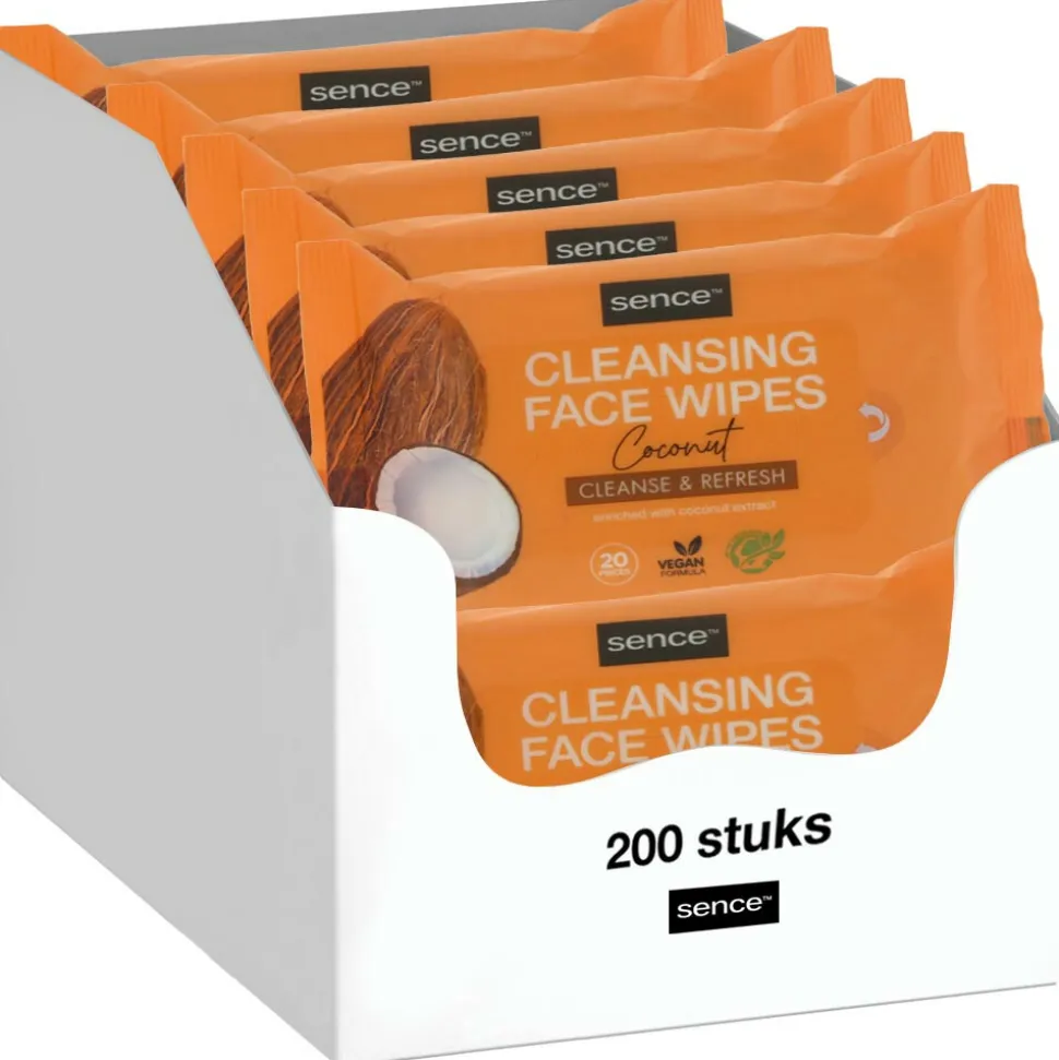10x Sence Gezichtsreinigingsdoekjes Coconut 20 stuks
