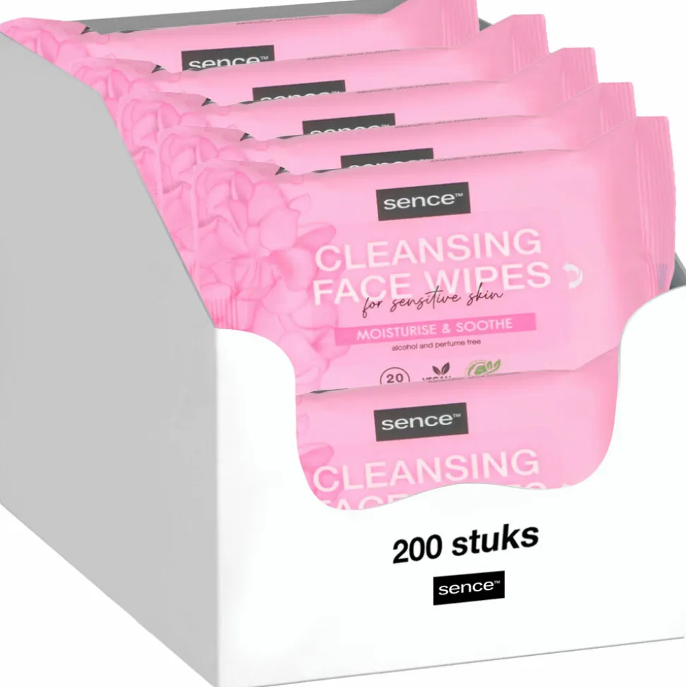 10x Sence Gezichtsreinigingsdoekjes Gevoelige Huid 20 stuks