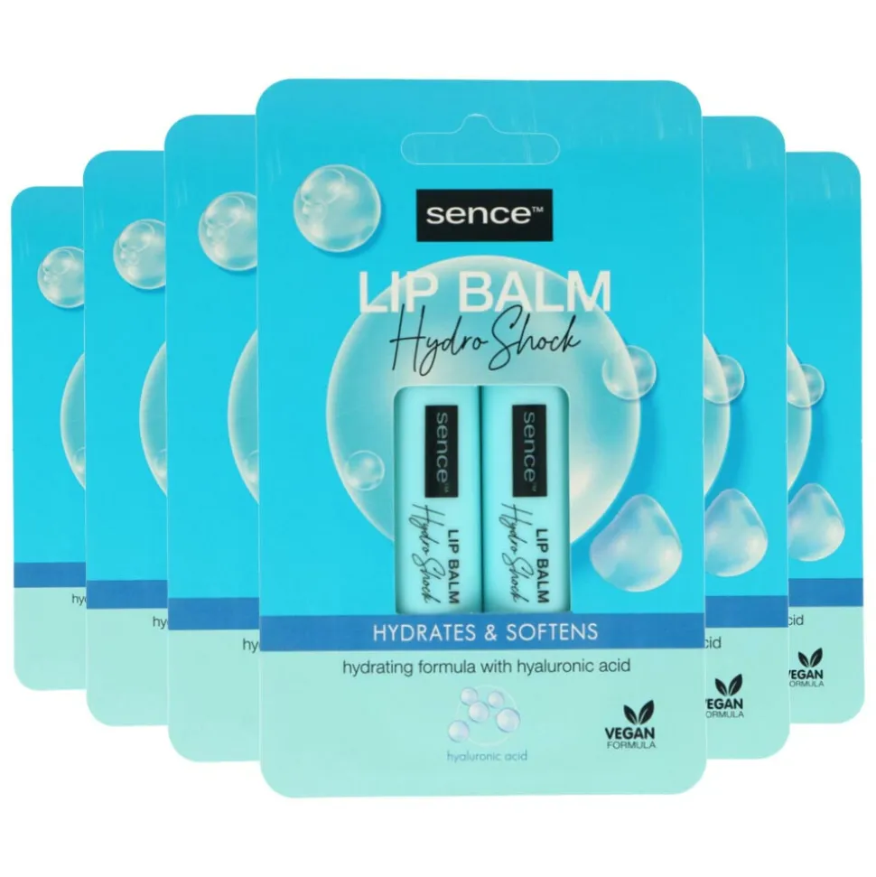 6x Sence Lippenbalsem Normaal Hydro Shock 2 stuks