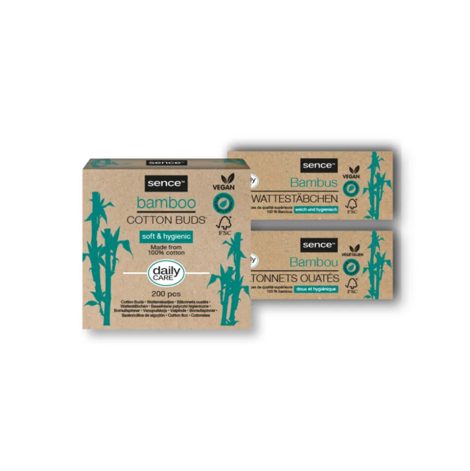 6x Sence Wattenstaafjes Bamboo Katoen 200 stuks