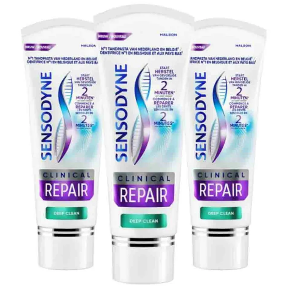 3x Sensodyne Tandpasta Clinical Repair Deep Clean 75 ml
