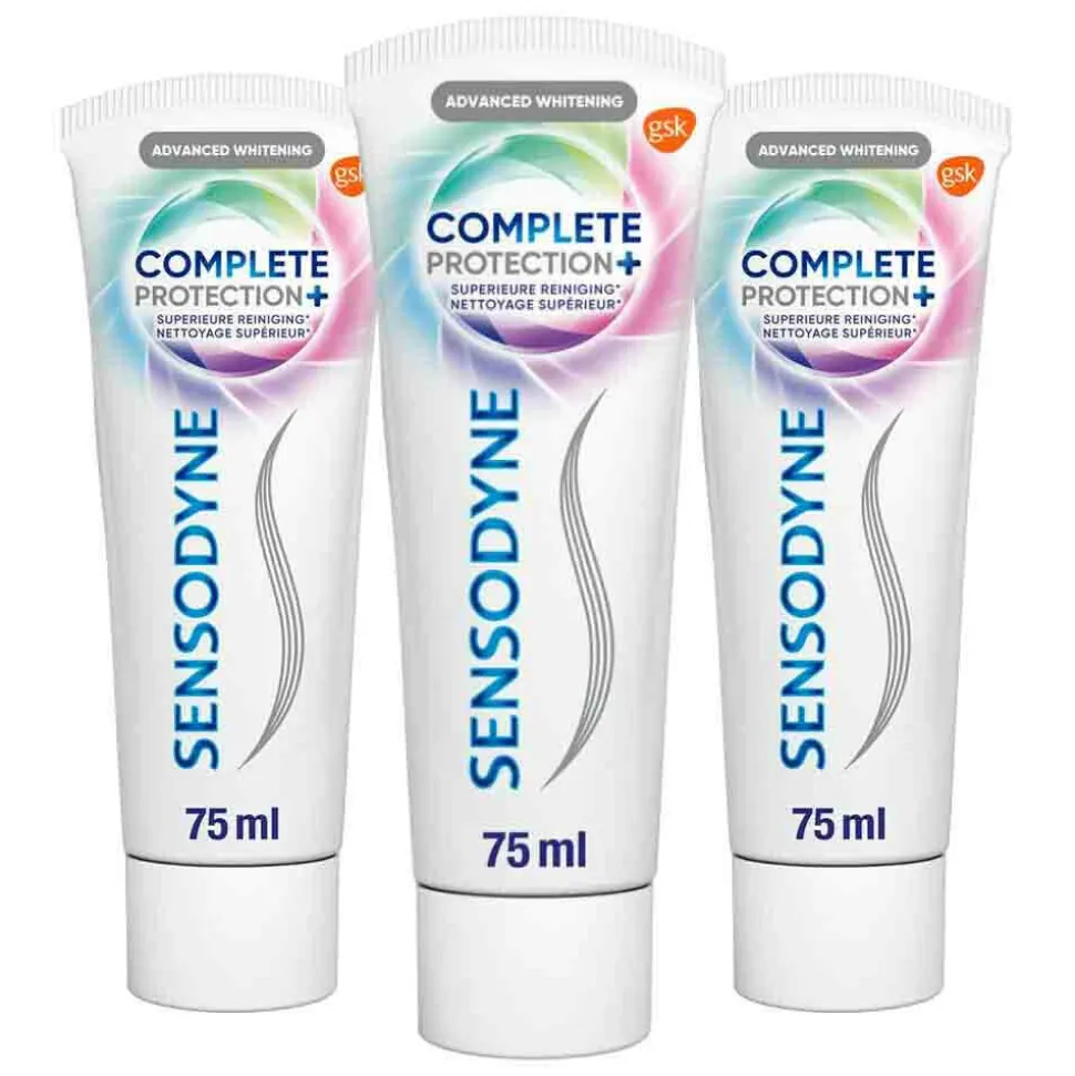 3x Sensodyne Tandpasta Complete Protection+ Advanced Whitening 75 ml