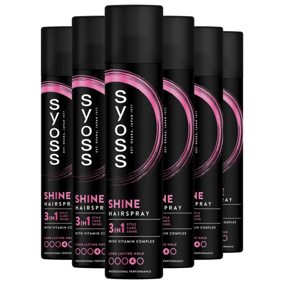 6x Syoss Shine Hold Haarspray 300 ml
