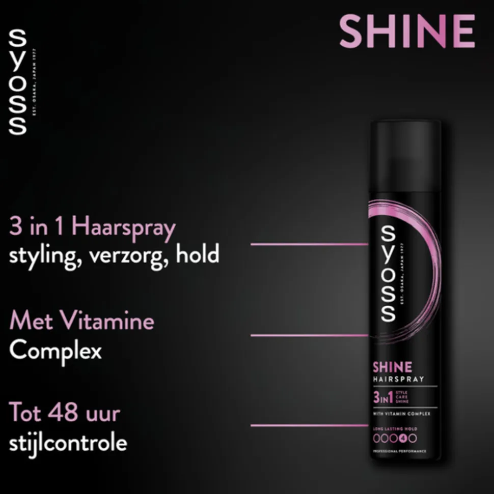 6x Syoss Shine Hold Haarspray 300 ml