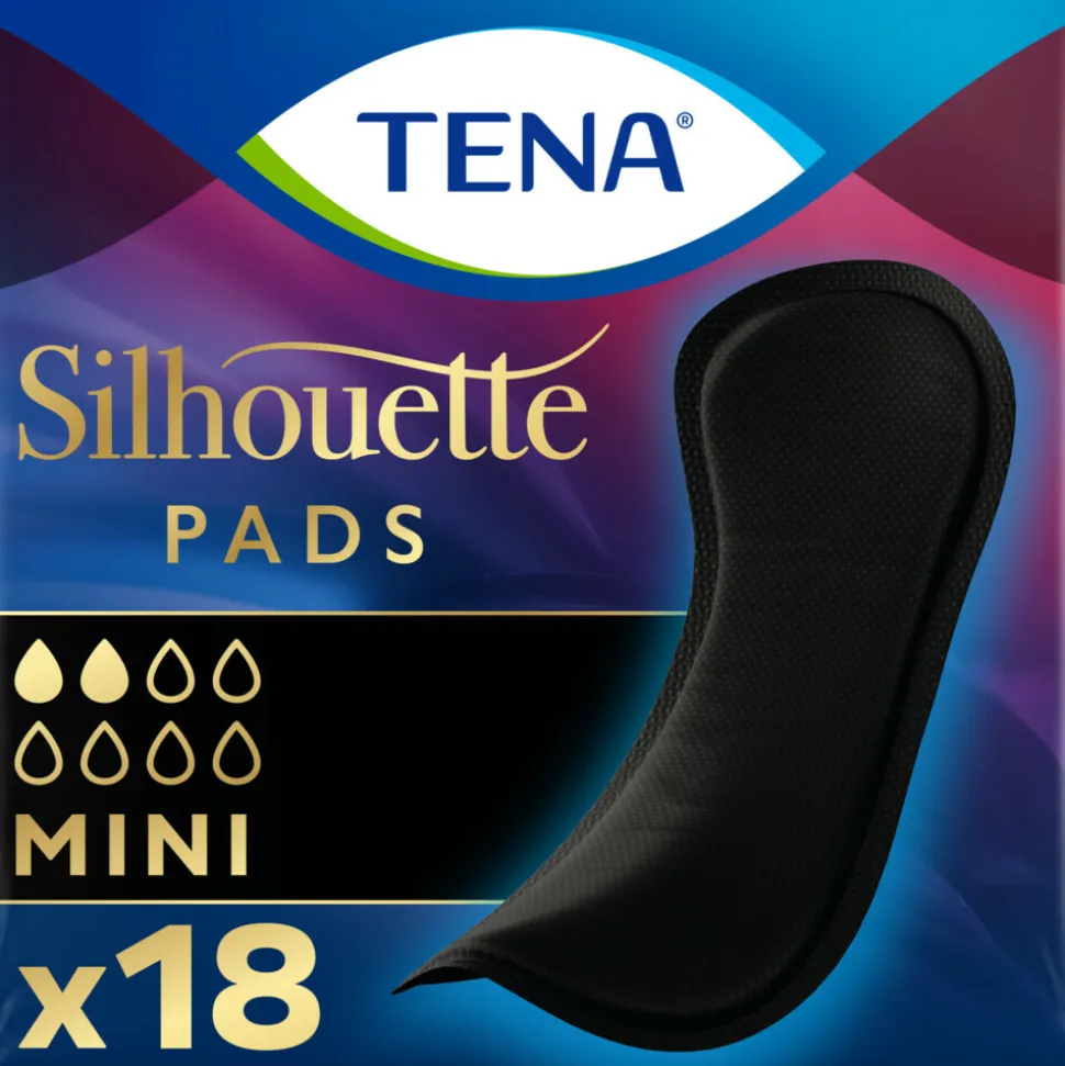 3x TENA Silhouette Pads Black Mini 18 stuks