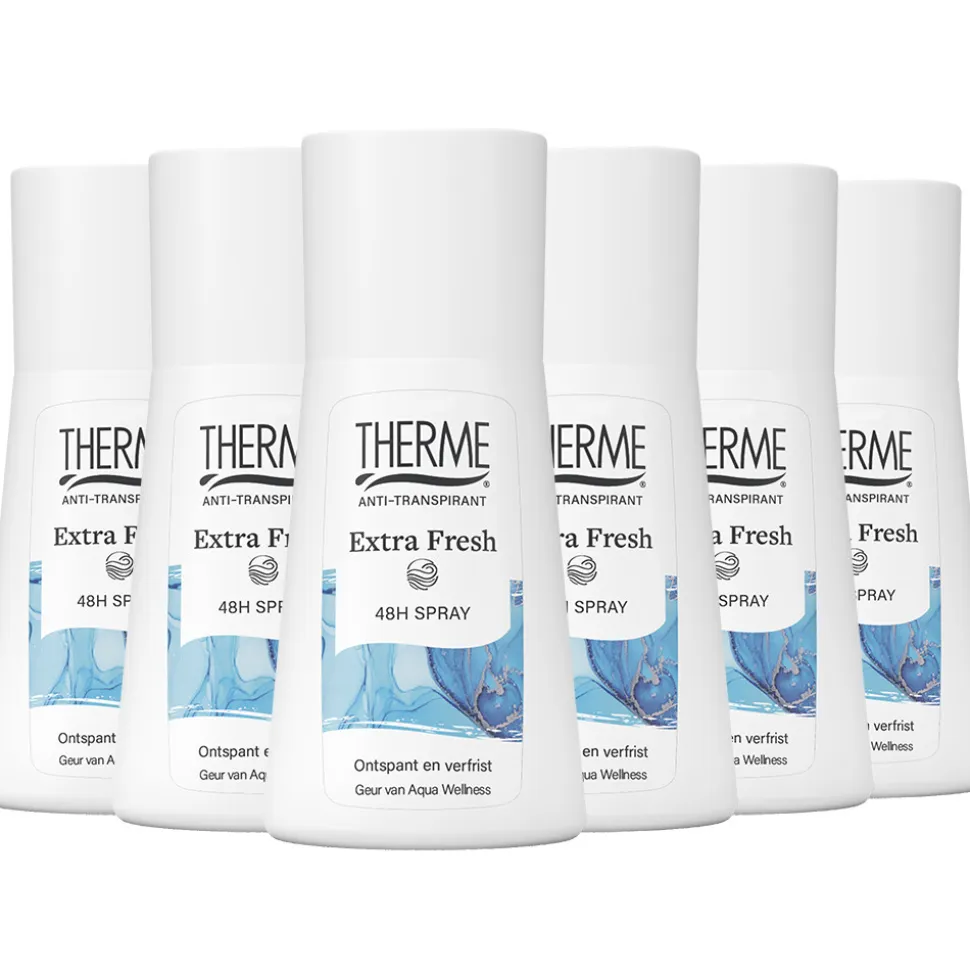 6x Therme Anti-Transpirant Extra Fresh Spray 75 ml