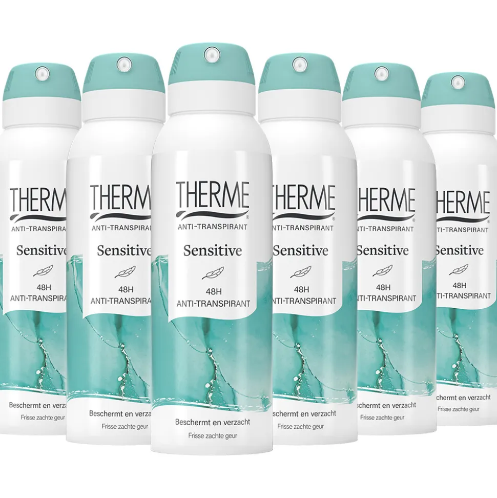 6x Therme Anti-Transpirant Sensitive Spray 125 ml