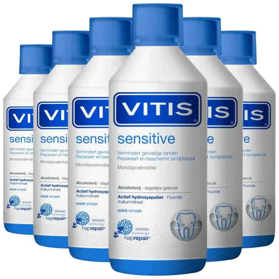 6x Vitis Mondwater Sensitive 500 ml