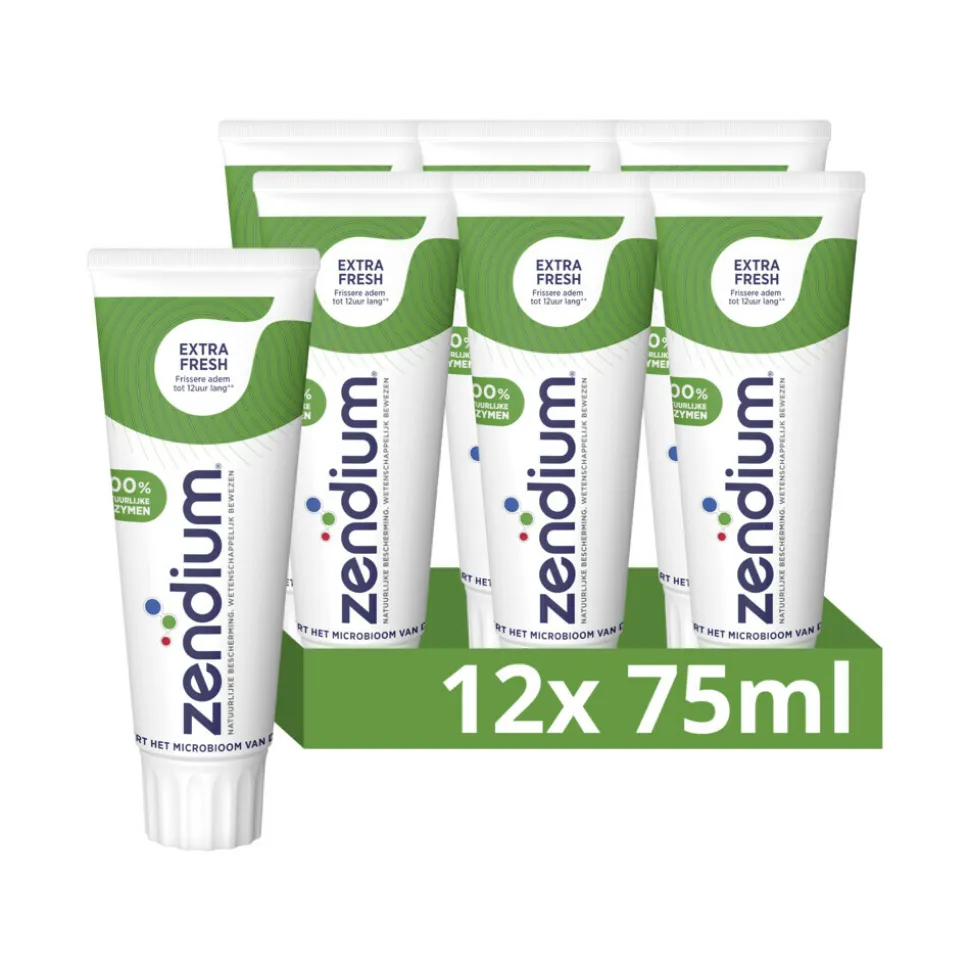 12x Zendium Tandpasta Extra Fresh 75 ml