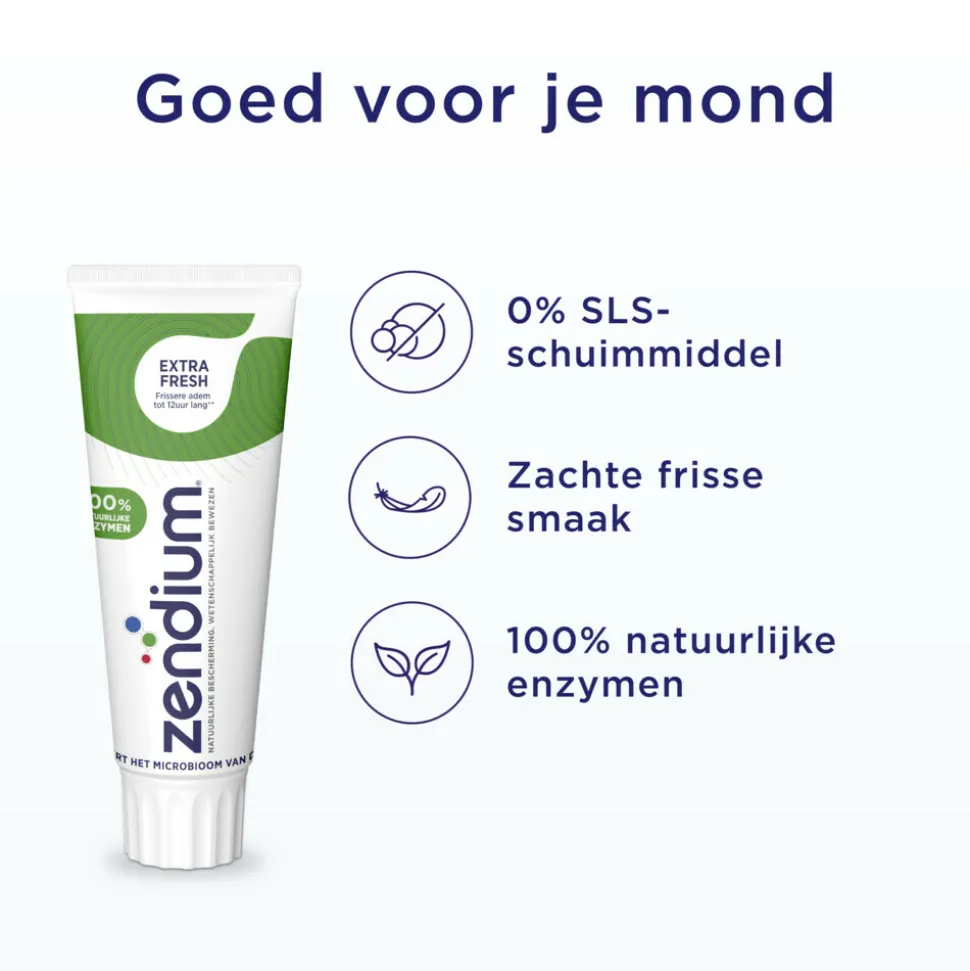 12x Zendium Tandpasta Extra Fresh 75 ml