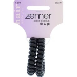 Zenner Haarelastiek Cable Zwart 2 stuks