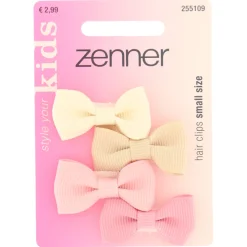 Zenner Kids Haarclip Strik Baby 4 stuks